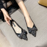 Обувь заостренных пальцев для женщин для женщин летняя плоская подошва 2025 Новая маленькая аромата в стиле светоот