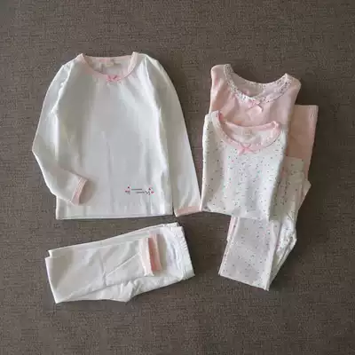 Baby autumn clothes sanitary pants Children's pure cotton long-sleeved thin section basic low round neck cotton sweater girls heating pants