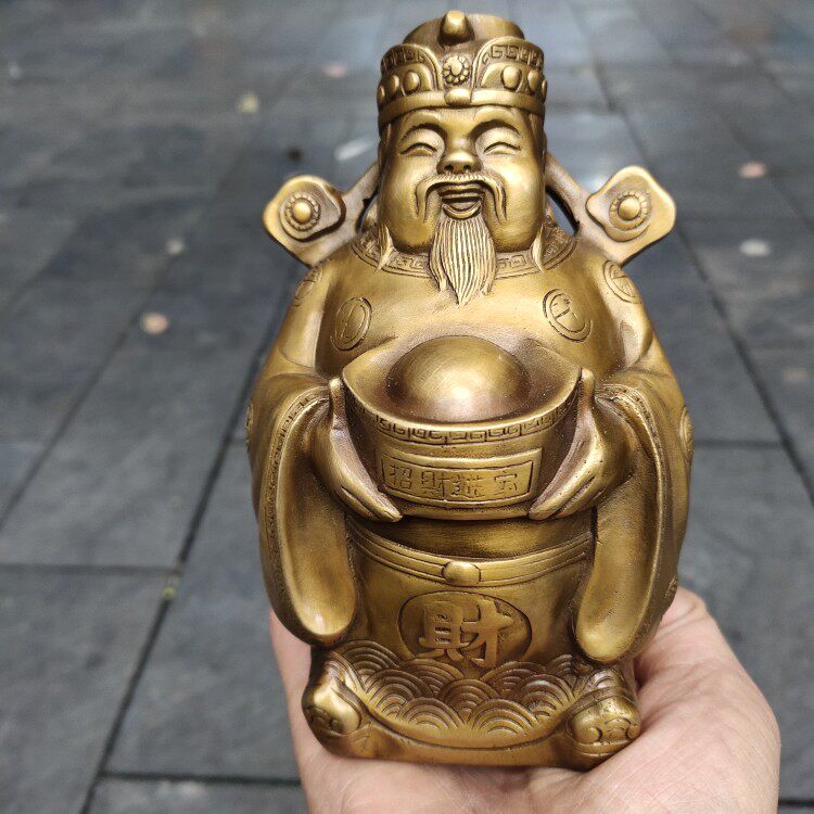 Ancient Play Bronze Instrumental Collection Brass hands Toyuan Baoyuan Xiaoguan Gods Statue of the Swaying Pieces Home Shop Swing-Taobao