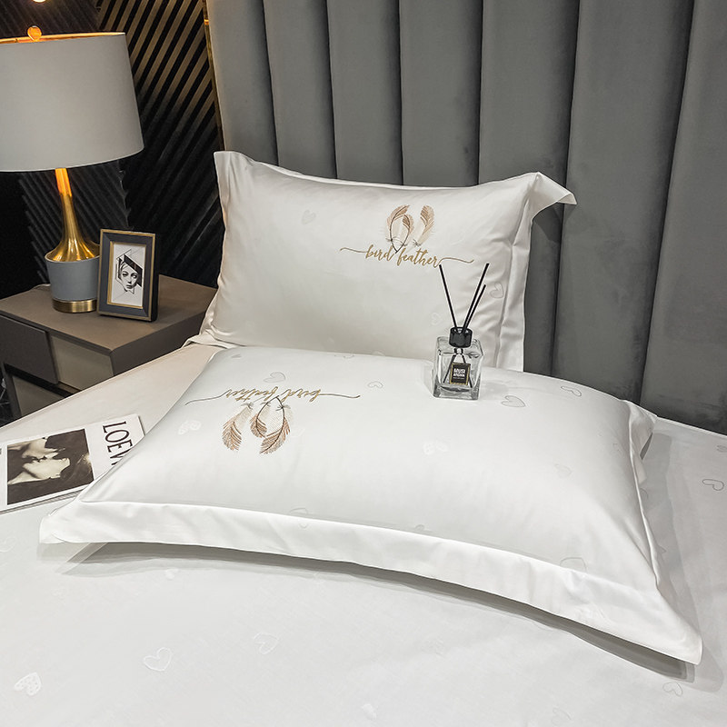 100 long suede cotton jacquard embroidered pillowcase full cotton pair fit pure color single five-star hotel pillow inner sleeve