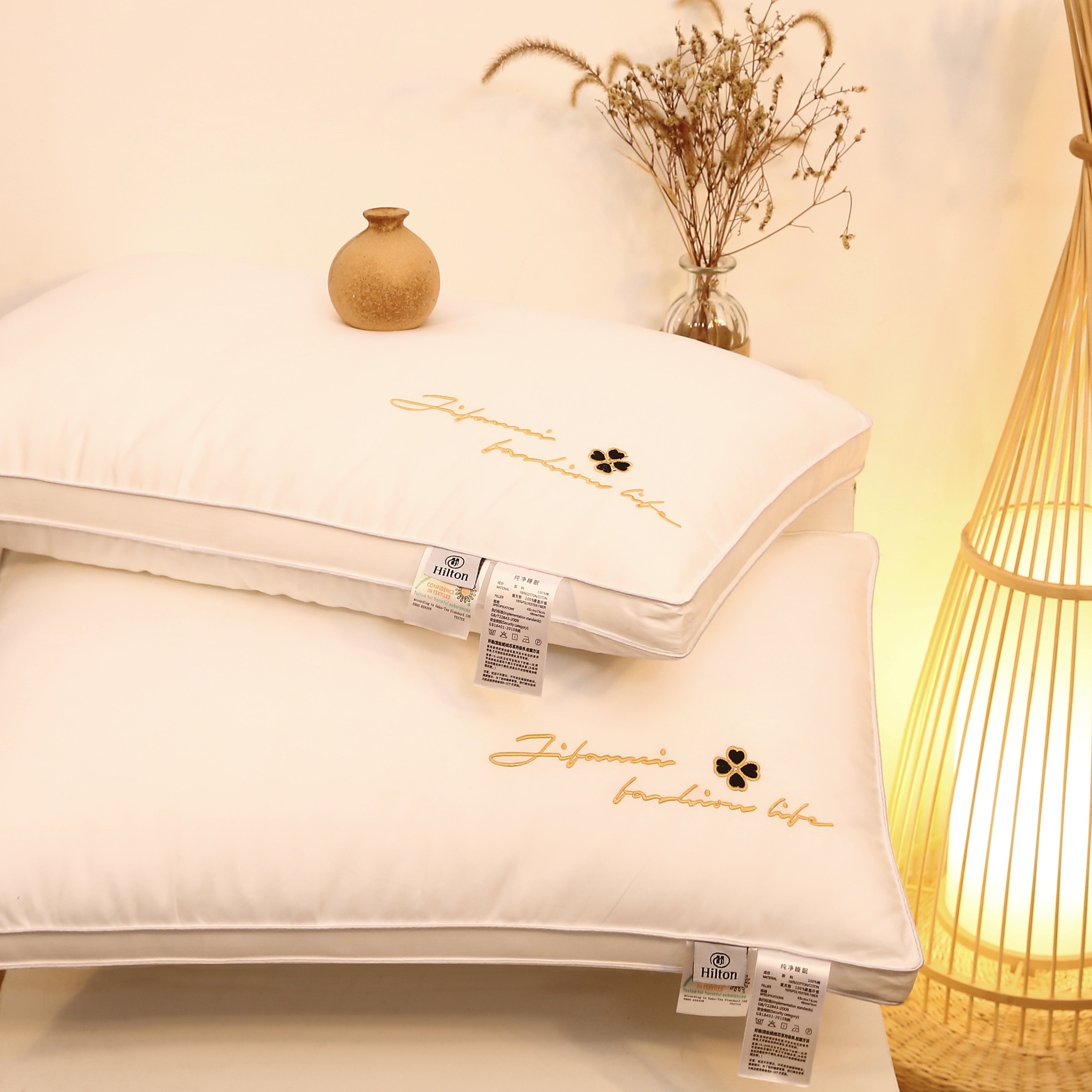 Hilton Five-star Hotel Pillow Single Man Summer Pillow Core Pair of Cervical Spine Sleep Aid Sleep Home Low Soft Pillows