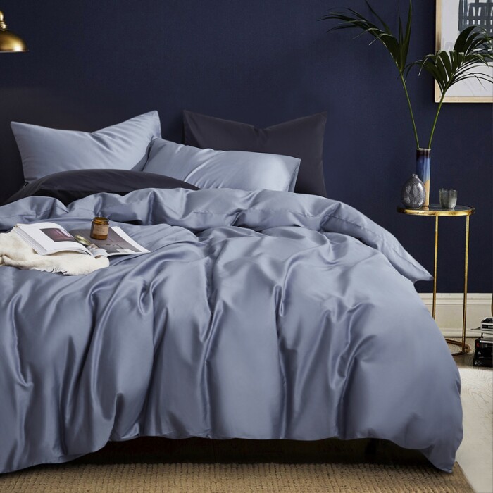 Light extravagant hotel wind 60 pure cotton pure color minimalist long suede cotton full cotton gunk single piece covered with hood bedding