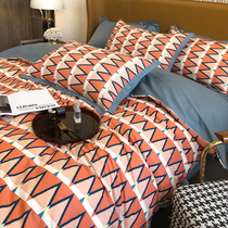 Nordic Star hotel retro luxury printing craft abstract cotton printing four-piece bedding