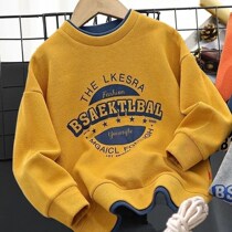 Balabala childrens clothes boy garnter thickened sweatshirt fake two-piece splice long sleeve new CUHK tong-round collar blouse