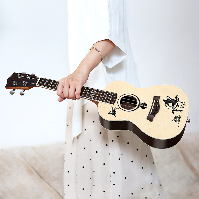 Andrew single board ukulele 23 inch ukulele beginner female spruce single small guitar ukulele