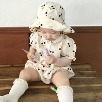 ins summer clothes baby triangle princess khae girl baby cherry bag fart foam sleevy sleevy sleeveless 2 sets of 1 year old