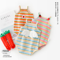 2020 Summer female baby Elegant Wind Triangle Harater Striped Harness Bag Farting Baby Sleeveless Vest to Climb The Tide