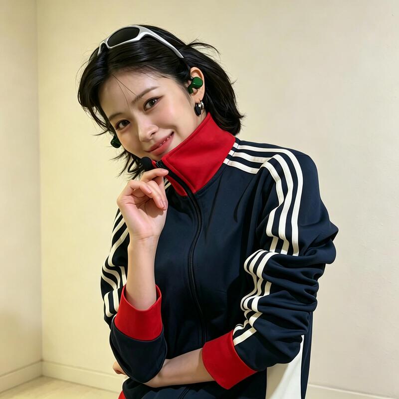 Zhao Yufan and Shen Liuzhen's Same Style Retro Sports Jacket for Women, Spring and Autumn Color-Blocked Stand Collar Zipper Korean Short Jacket