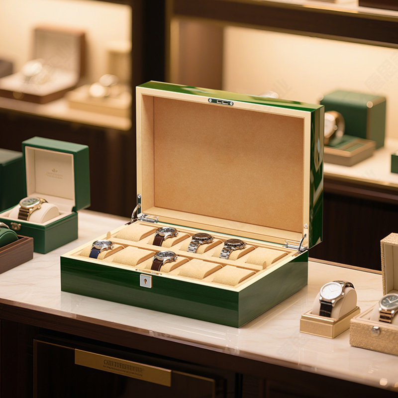 Light Luxury Green Diver's Watch Storage Box, 10-Slot Jewelry and Watch Display Box with Lock, Watch Box, Storage Box, Gift Box Light Luxury Green Diver's Watch Storage Box, 10-Slot Jewelry and Watch Display Box with Lock, Watch Box, Storage Box, Gift Box