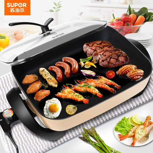 Supor Doro-Function Electric Hot Pot Electric Hot Hot Hot Pot 8-10 человек используют электрический жареный вок, не внедорожный горшок с электрической плитой на гриле на гриле.