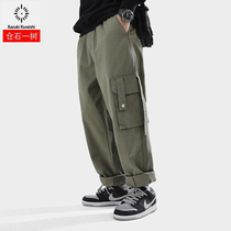 Cang Shi Yichuo Tide Brand Leisure Tide ins Pants Men Autumn Pure Army Green Straight Joker Loose Pants Men