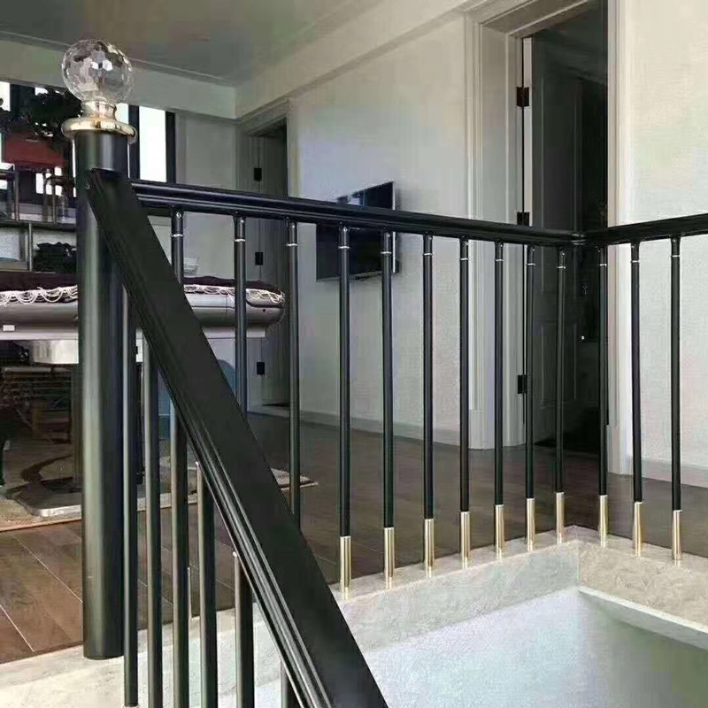 American Stairway Armrest Metal Light Lavish Aluminum Magnesium Alloy Post Modern Aluminum Art Small Column Railing Barrier Indoor Villa