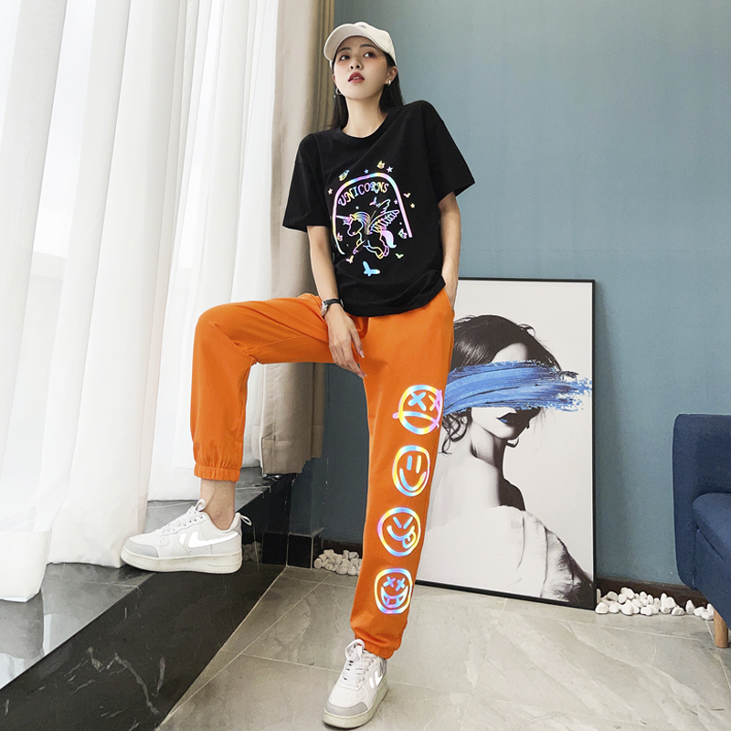 Hip-hop sports and leisure suit women's summer 2022 new fashion brand fashion loose shuffle clothing thin two-piece suit