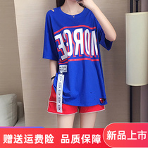 2021 Summer new fracking Street Aging Fashion Thin Shorts Sports Casual Suit Women Foreign Air Ocargo Looser