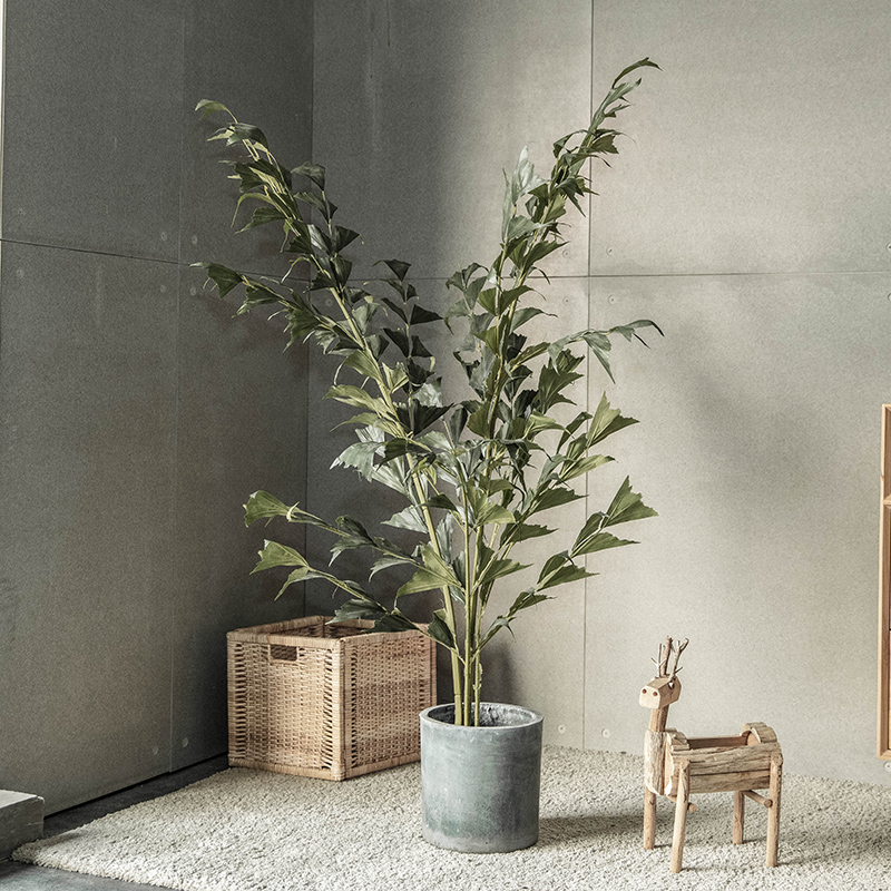 Green Plant Room Interior Living Room Decoration Floor Swing Piece Emulation Plant Fake Fish Tail Sunflower Nordic Style Net Red Bonsai