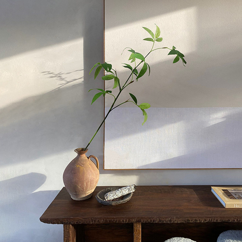 Simulation Plant Decoration South Tianzhu Tabletop Pendulum with green planting potted plants Day style Silence Wind Matching Twigs Table Fake Flowers