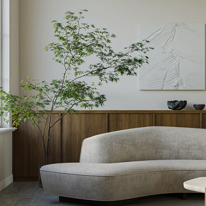 Simulation green plants can be customized chicken feet maple branches decoration floor decoration indoor living room bedroom fake flower wabi-sabi style - Taobao