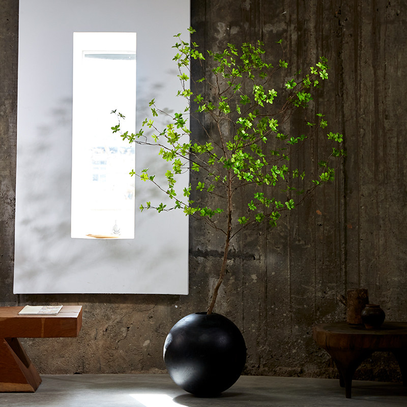 Simulation green plants Japanese hanging clock plants can be customized to shape horse drunk wood wabi-sabi style indoor desktop decoration