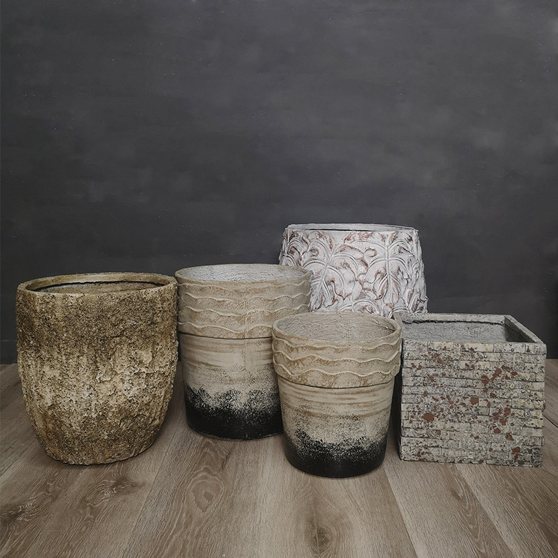 Nordic flower pot florator for old retro decoration breathable large basin livingroom Balcony Pendulum with floor cement brief Large number