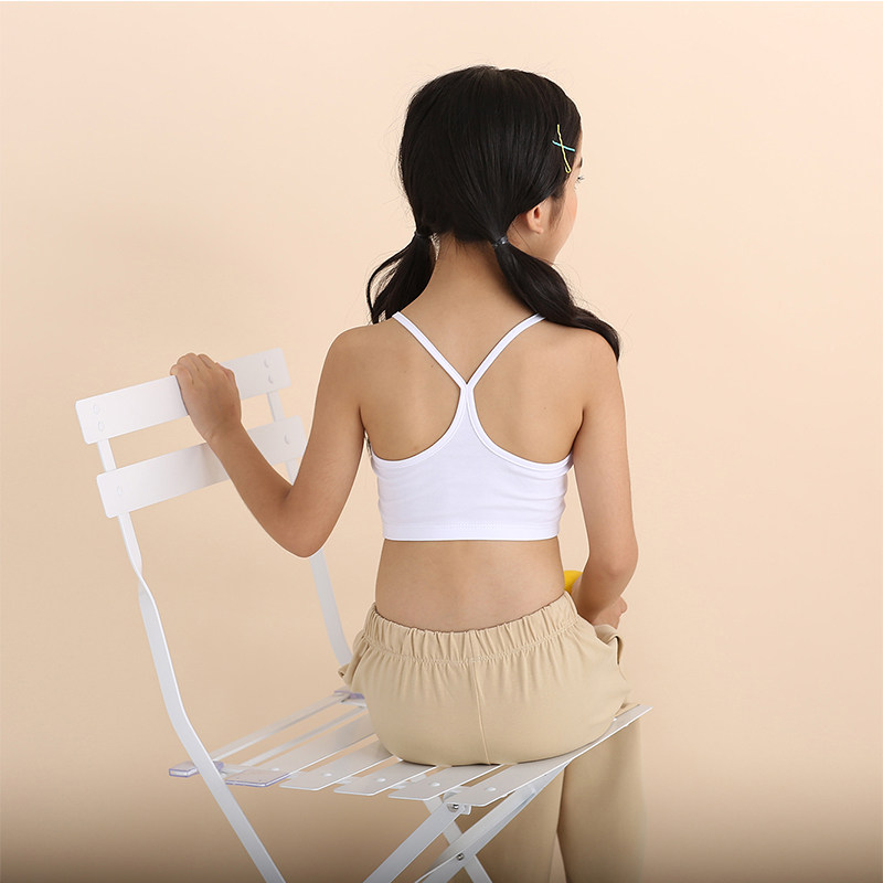 Girl Underwear Hair Development Period Small Vest Pure Cotton 8 Harnesses 9 Short children 10 beaten bottom children wearing 12 obliterated breasts