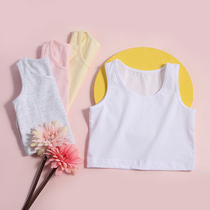 Little Girl Sleeveless Vest Girl Dancing outside wearing pure cotton small CUHK Scout summer blouse slats bottom harnesses thin strips
