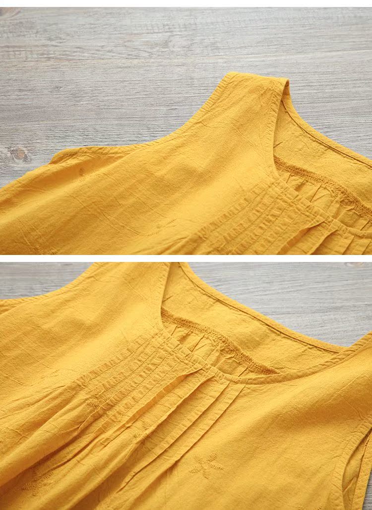 Mùa hè mới không tay vest sling đáy áo sơ mi cổ tròn áo thun mỏng retro nghệ thuật áo sơ mi nữ - Áo ba lỗ thời trang nữ