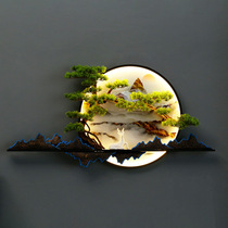 Chinese Wall entry pendant office entrance sofa background wall round with lamp welcome pine wall decorative painting