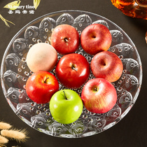 European fruit plate snack plate creative modern living room coffee table household plate large crystal glass plate