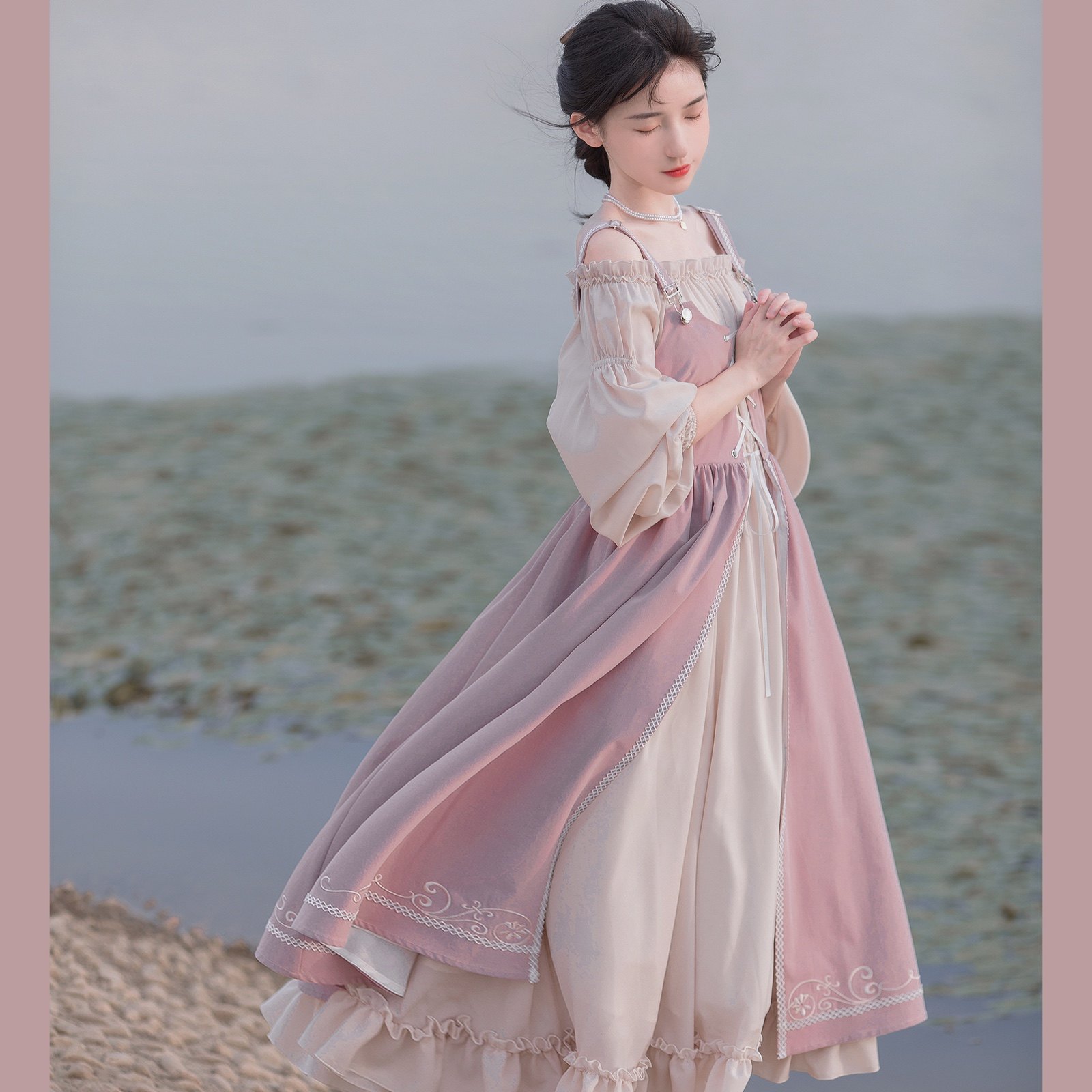 (Love Letter OP)withpuji original design lolita autumn detachable two-piece long skirt cla