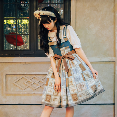 taobao agent Genuine design dress, mini-skirt, straps, Lolita style