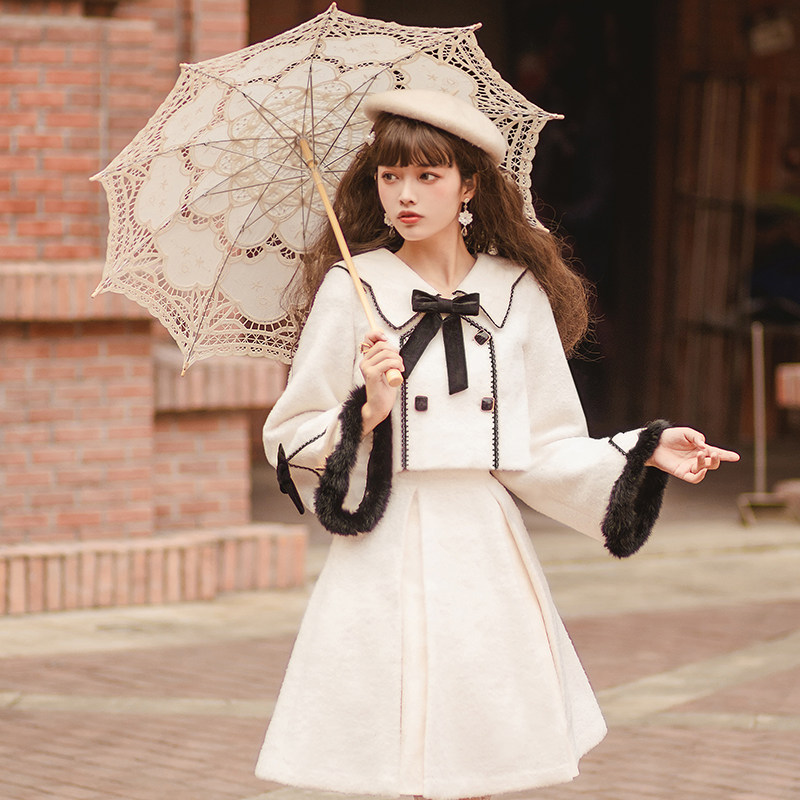(offside) WP Original design Sheep circle Suit Autumn Winter Coat 100 Hitch Elegant Rabbit buds.