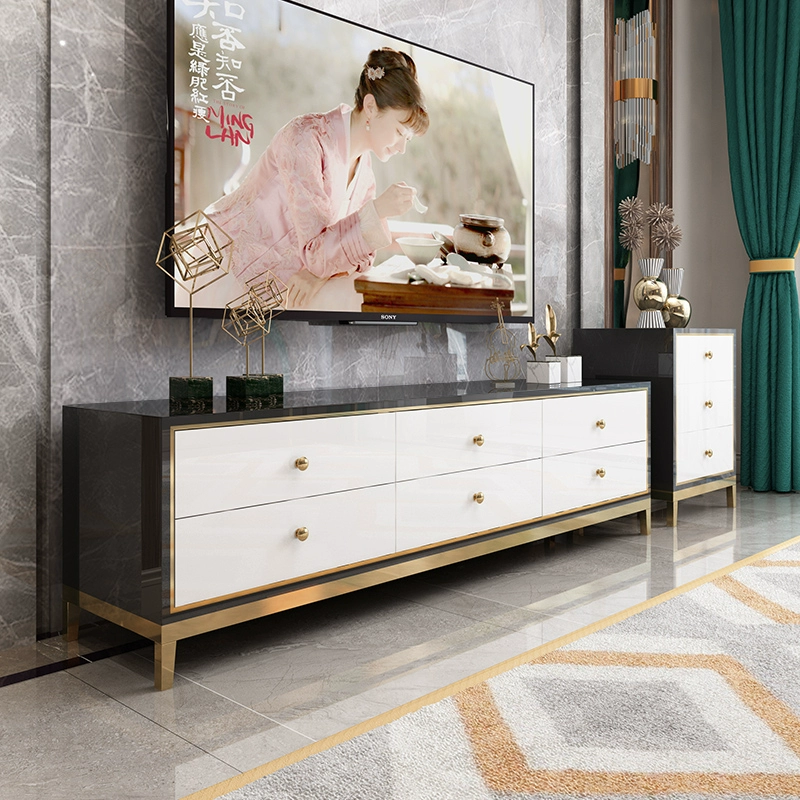 Màu đen và trắng sơn piano tủ sàn phòng ngủ ánh sáng hiện đại sang trọng bàn cà phê tủ tivi phòng khách kết hợp đồ nội thất - Buồng