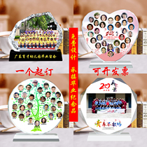 Crystal photo frame photo table customization class reunion graduation season souvenir company photo comrades retired from service