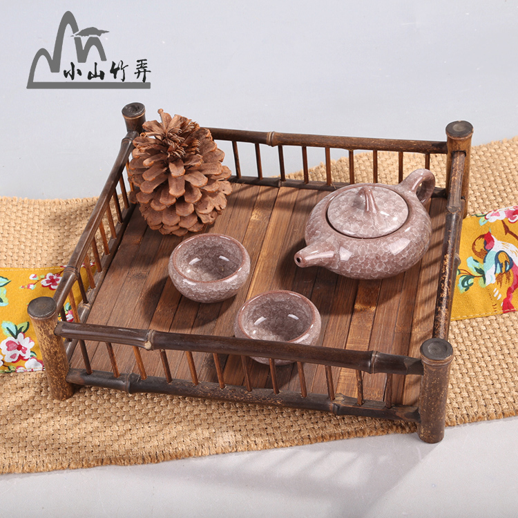 Purple Bamboo Tea Cup Rack Tea Care Tray Day Style Tea Ceremony Bamboo Mat Dry Tea Table Bamboo Mat Bamboo Mat tea cushion containing shelf shelf