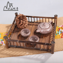 Purple Bamboo Tea Cup Rack Tea Totray Day Style Tea Dao Bamboo Mat Dry Tea Table Bamboo Mat Bamboo Mat tea cushion containing shelf