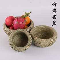 Handmade bamboo basket storage basket dustpan bamboo basket candy blue storage basket fruit basket bamboo basket bamboo basket crafts