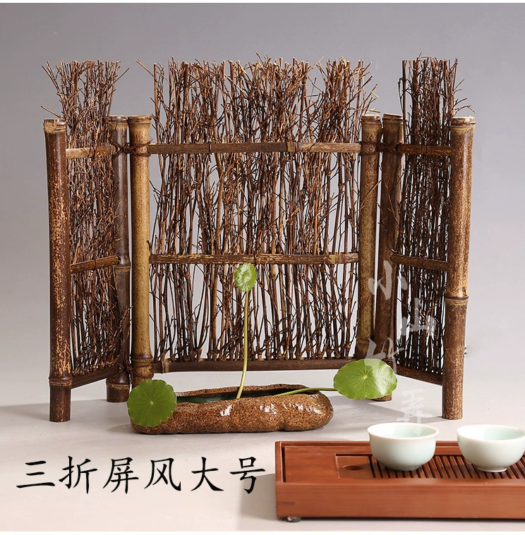 Hàng rào tre hàng rào màn hình hàng rào nhỏ Zizhu khung màn hình Nhật Bản bàn trà làm vườn trang trí sáng tạo trang trí sản phẩm tre - Trang trí nội thất trang tri nha dep