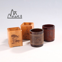 Bamboo Wood Pen Holder Bamboo Wood Creativity Fashion Gift High-end Furnishing Practical Pen Holder Multifunction Pen Holder