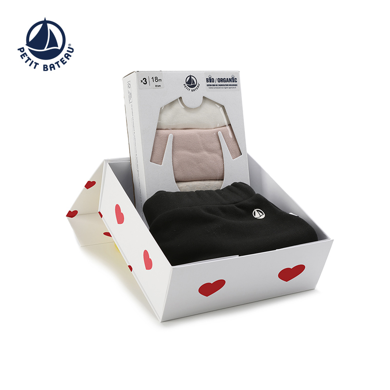 French small sailing boat Petitbateau2023 autumn and winter new baby love gift box ECRHS-Taobao