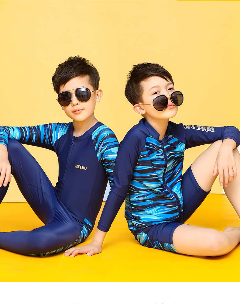 Children's swimsuit Male CUHK Two-piece Long-sleeved Swimsuit Pants Snorkeling Elementary School Children's Even Pants Speed Dry Sunscreen Surf