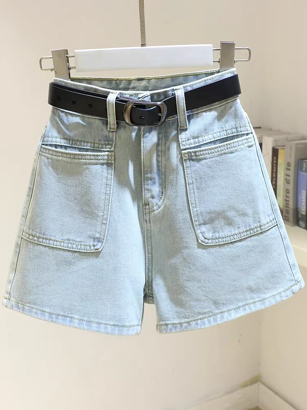 Light Blue Denim Shorts for Women, High-Waisted, Summer 2026 New Design, A-Line, Slimming, Petite, Wide-Leg Hot Pants Light Blue Denim Shorts for Women, High-Waisted, Summer 2026 New Design, A-Line, Slimming, Petite, Wide-Leg Hot Pants