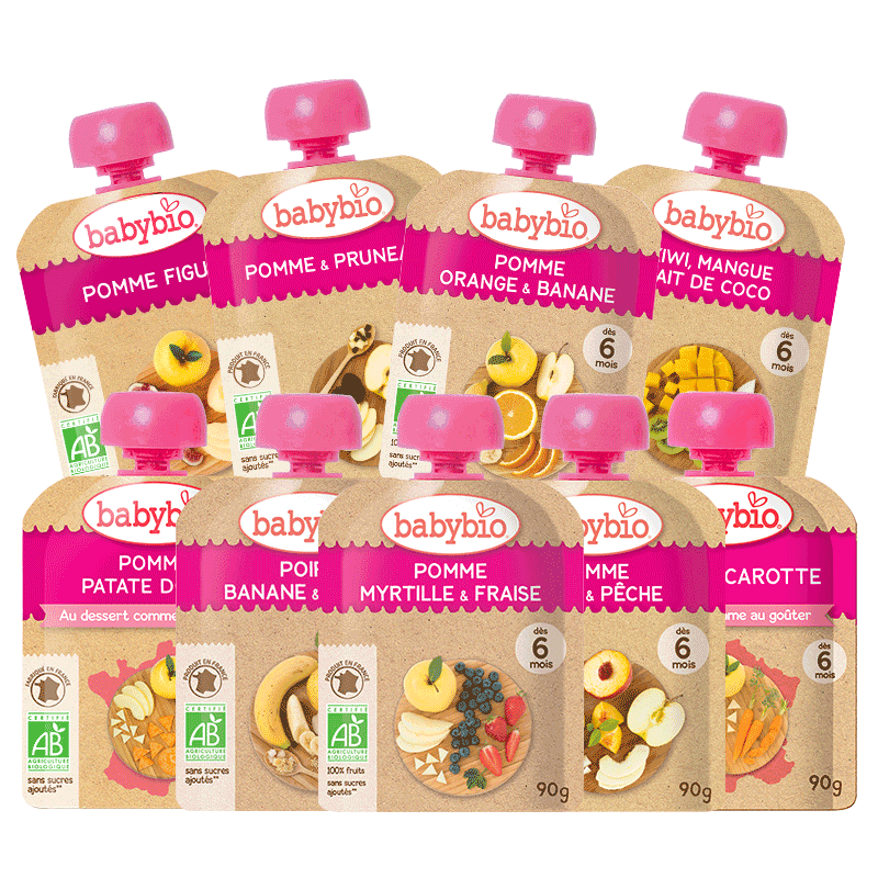 babybio伴宝乐有机果泥1袋9种口味法国进口宝宝辅食西梅果泥-临期