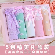 [Đặc biệt hàng ngày] 5 hộp quà tặng cô gái đồ lót cotton nữ eo thấp Vải ren Nhật Bản - Bộ quà tặng