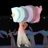 Классический танцевальный персик цветет настоящий фанат шелкового танца мечтает голубой пурпурный градиент порошка градиент -рост танцев с животом Длинные шелковые фанаты дети