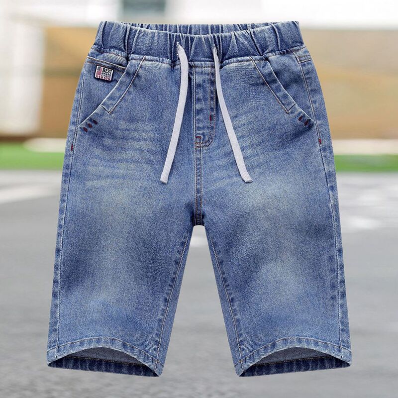 Boys' Cropped Jeans Summer Thin Style Casual Pants for Older Children Boys' Pants 2026 New Model Shorts Children's Mid-Length Pants