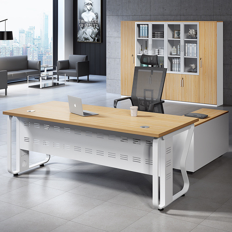 Xiamen office furniture boss table simple modern manager, steel frame desk desk desk office chair