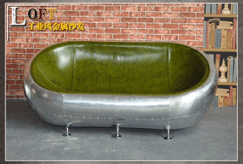 đinh tán nhôm ghế sofa da ghế LOFT kim loại hình cầu phong cách công nghiệp sofa sofa phong cách cá tính cửa hàng quần áo - Ghế sô pha
