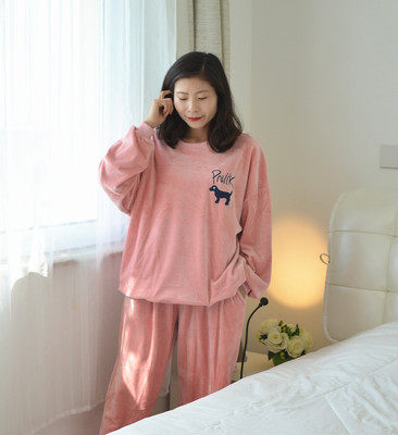 Winter couple large size plaid super soft velvet pajamas men and women fat MM velvet loose loose pregnant women home clothing 200kg