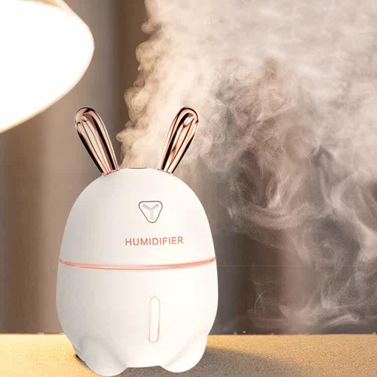 空气加湿器学生宿舍用小型家静音可爱卧室喷雾办公室usb桌面萌兔
