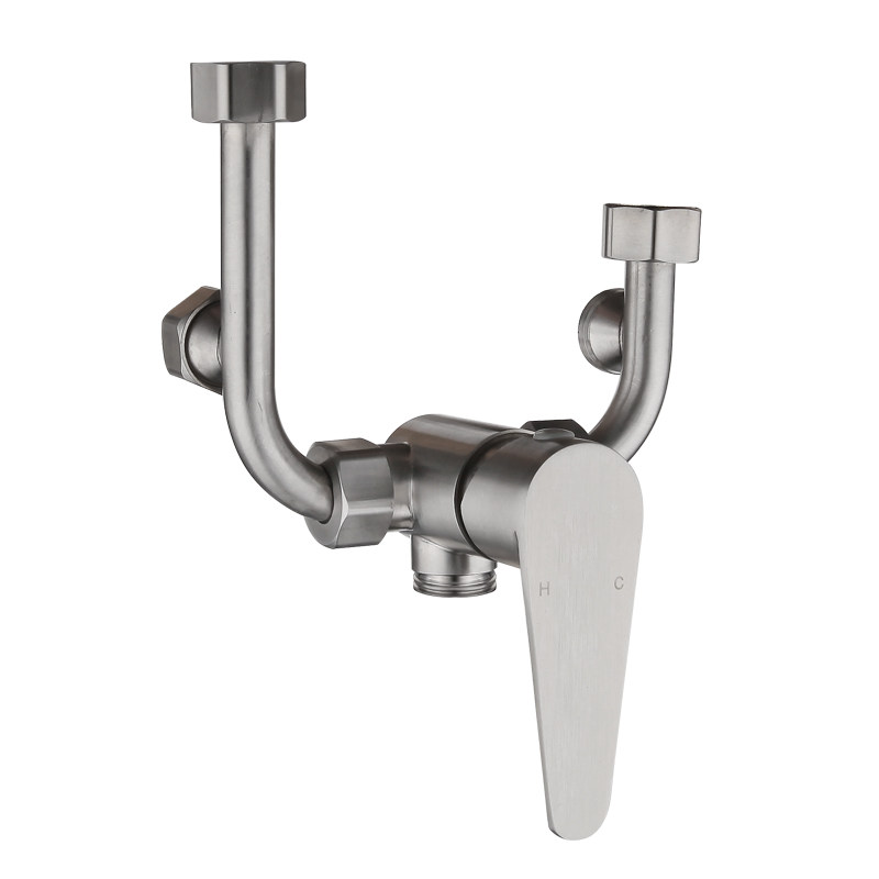 304 stainless steel electric water electric water-mixing valve Ming-fit switch hot and cold large valve core mixing valve U-type out tap